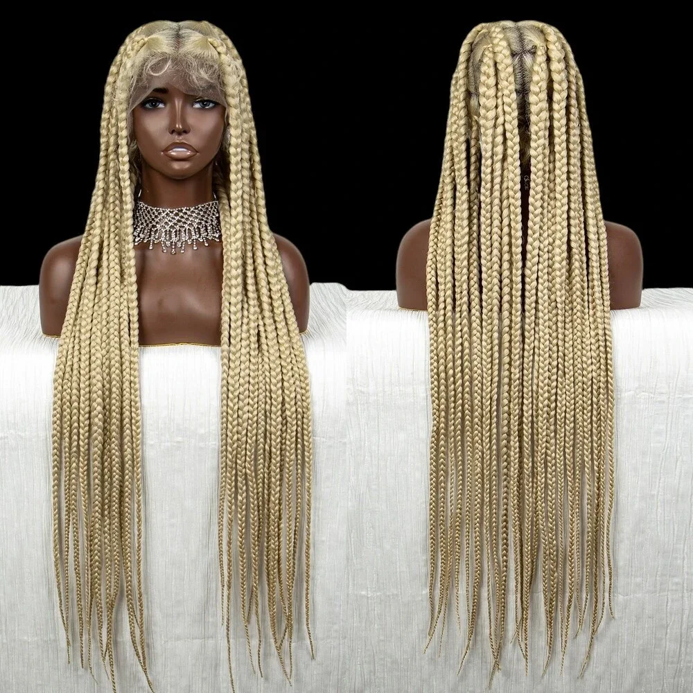 Braided Full Lace Wig HD Long Box Braids Blonde With Baby Hair, Beautiful. NWT - Picture 12 of 12